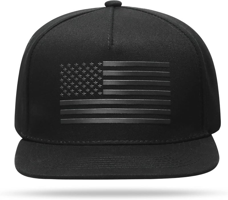 UALON Baseball Cap, Snapback Trucker Hat for Men & Women with American Flag and Adjustable, Breathable Mesh, Flat Bill Hats - Image 3